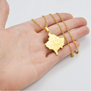 Kosovo Map with Cities Pendant Necklace
