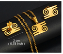 Kwatakye Atiko Adinkra Symbol Necklace Earrings Jewelry Set