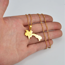 Laos Map with Cities Pendant Necklace