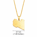 Libya Map with Cities Pendant Necklace