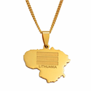 Lithuania Map Pendant Necklace