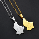Luxembourg Map with cities Pendant Necklace
