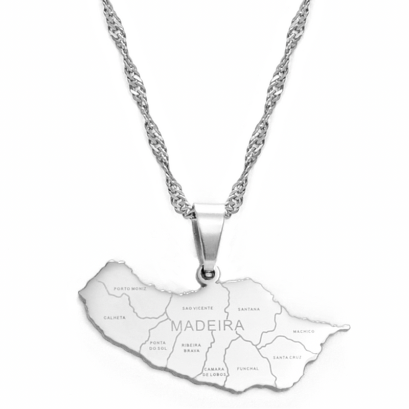 Madeira Map Pendant Necklace