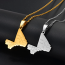 Mali Map with Cities Pendant Necklace