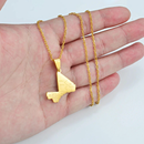 Mali Map with Cities Pendant Necklace