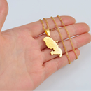 Martinique Map with Cities Pendant Necklace