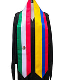 Mexico & Colombia Mixed Flags Graduation Stole