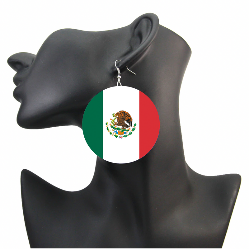 Mexico Flag Drop Earrings