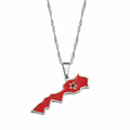 Morocco Flag Pendant Necklace