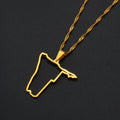 Namibia Map Outline Pendant Necklace