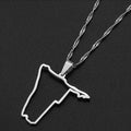 Namibia Map Outline Pendant Necklace