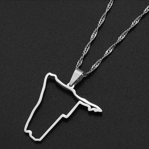 Namibia Map Outline Pendant Necklace