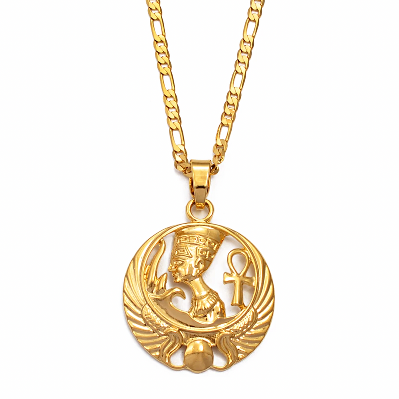 Queen Nefertiti / Ankh Cross /  Fab Egyptian Necklace