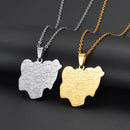 Nigeria Map with Cities Pendant Necklace