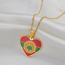 Oromia Flag Heart Pendant Necklace