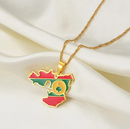 Oromia Map with Flag Pendant Necklace