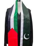 Palestine & Pakistan Mixed Flags Graduation Stole