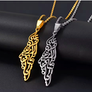 Palestine Map Pendant Necklace