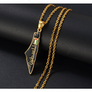 Palestine Map with Flag Pendant Necklace