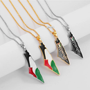 Palestine Map with Flag Pendant Necklace