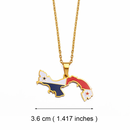 Panama Map with Flag Pendant Necklace