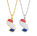 Paraguay Map Flag Pendant Necklace