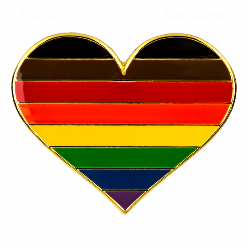Philadelphia People of Color inclusive Flag Pride Heart Shaped Lapel Pin