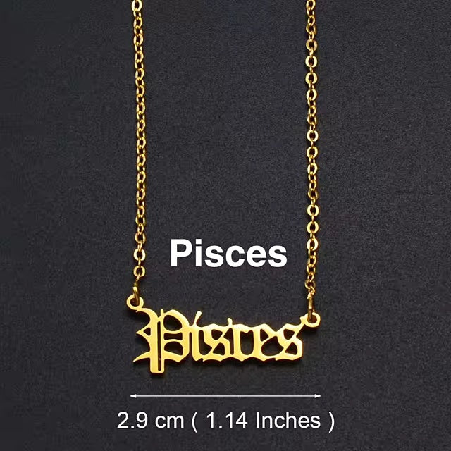 Horoscope Zodiac Sign Pendant Necklace