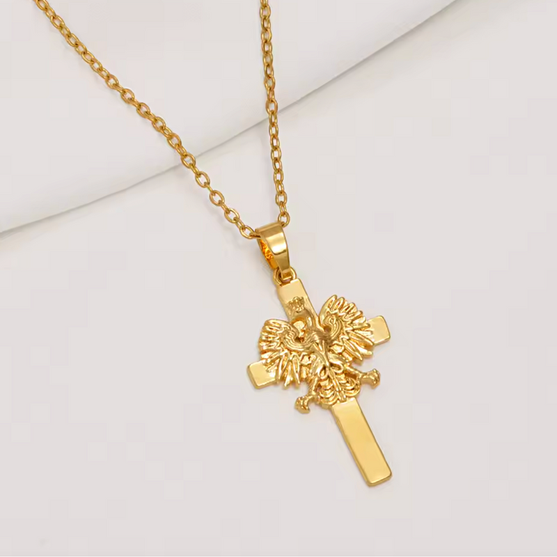 Poland Eagle Cross Pendant Necklace