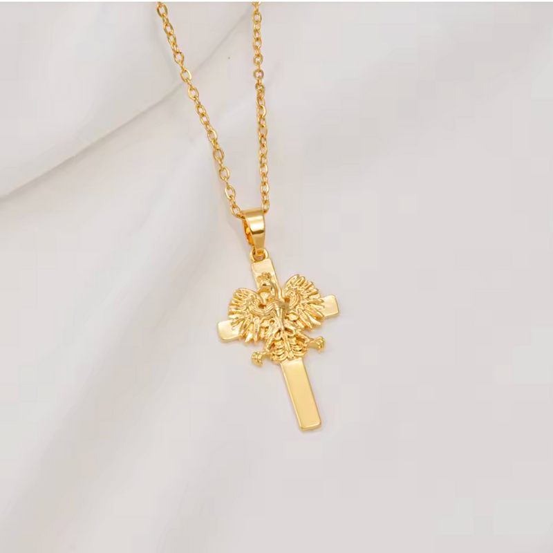 Poland Eagle Cross Pendant Necklace