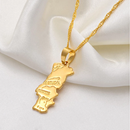 Portugal Map Pendant Necklace
