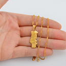 Portugal Map Pendant Necklace