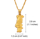 Portugal Map Pendant Necklace