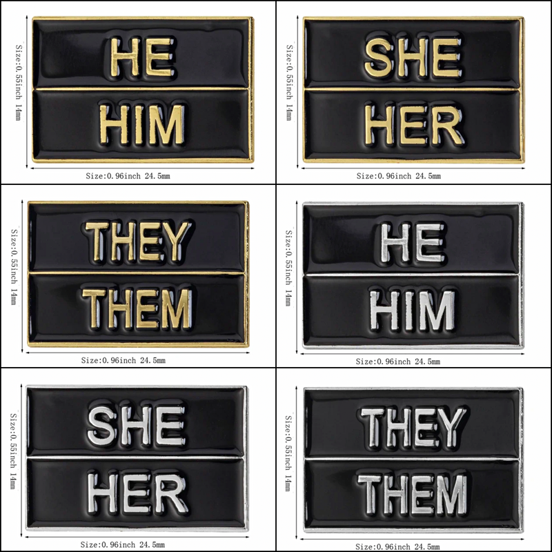 Pronouns Lapel Pin - He/Him She/Her They/Them Pins