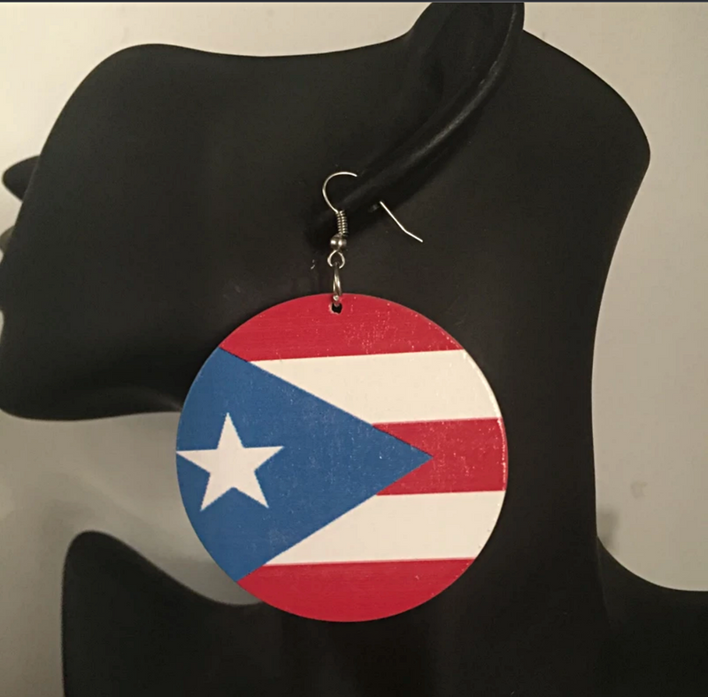 Puerto Rico Flag Drop Earrings