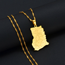 Ghana Map with cities Pendant Necklace