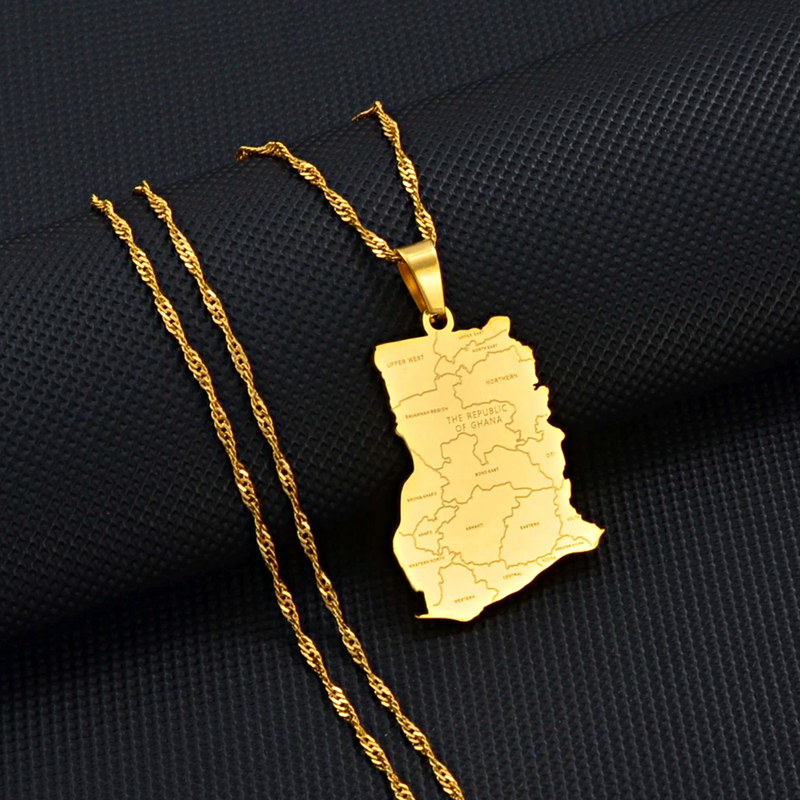 Ghana pendant necklace with cities