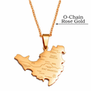 Saint Martin Map with Cities Pendant Necklace