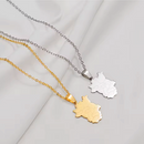 Russia Chechnya Map Pendant Necklace