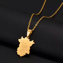Russia Chechnya Map Pendant Necklace