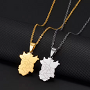 Russia Chechnya Map Pendant Necklace