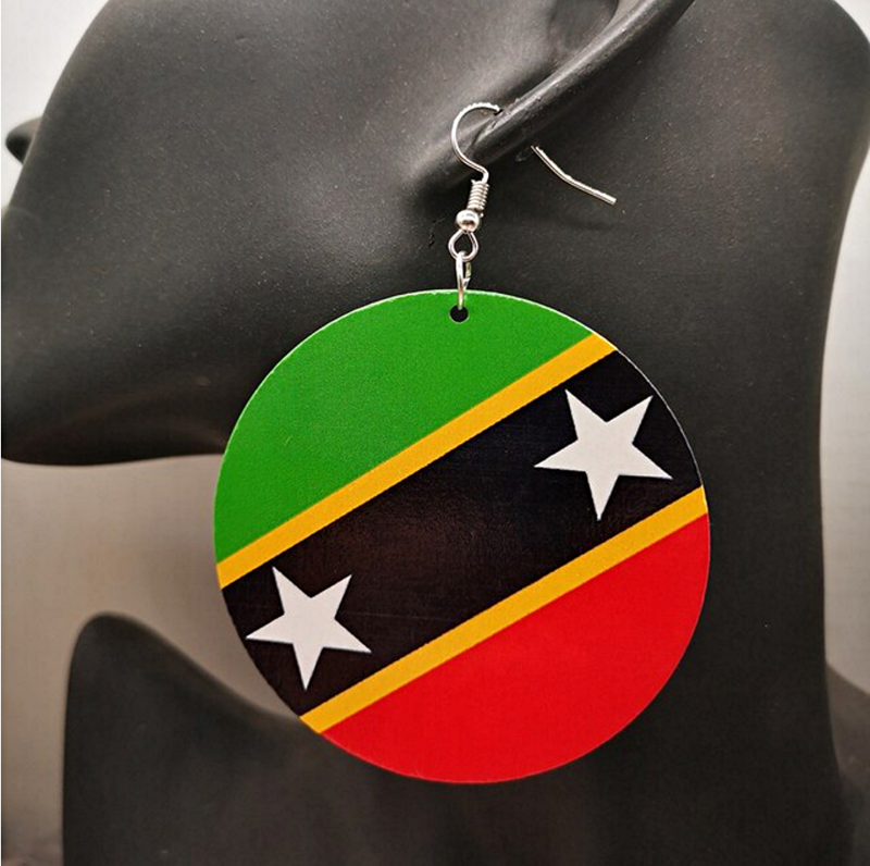 St Kitts and Nevis flag drop Earrings