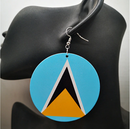Saint Lucia Flag Drop Earrings