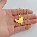 Saint Martin Map with Cities Pendant Necklace