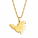Saint Martin Map with Cities Pendant Necklace