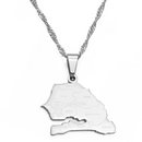 Senegal Map with cities Pendant Necklace