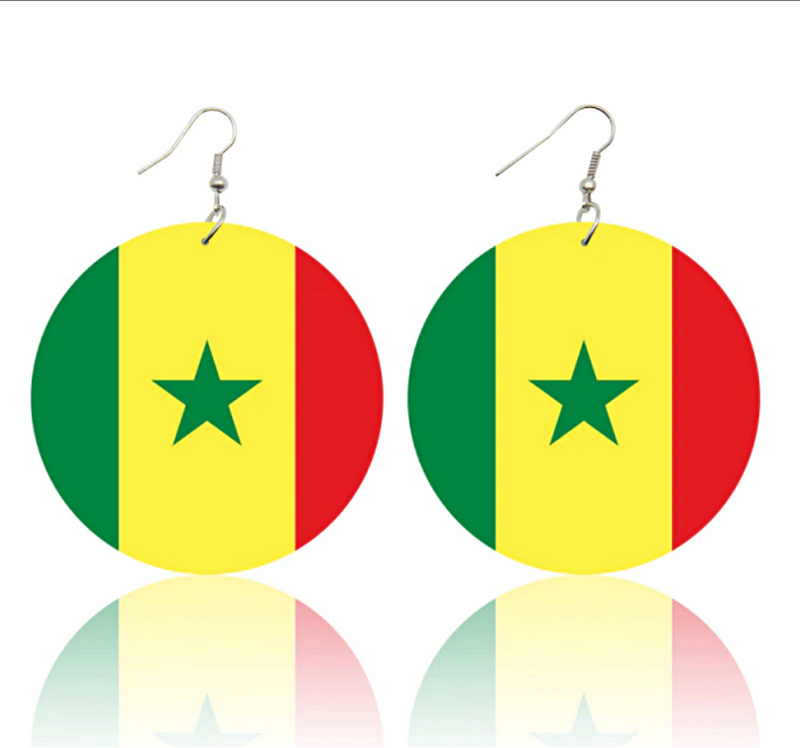 Senegal Flag Drop Earrings