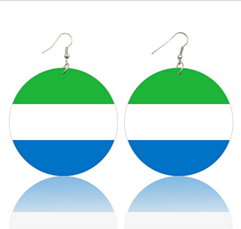 Sierra Leone Flag Drop Earrings