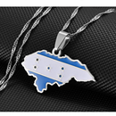 Honduras Map with Flag Pendant Necklace