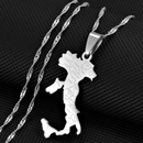 Italy Map with Cities Pendant Necklace